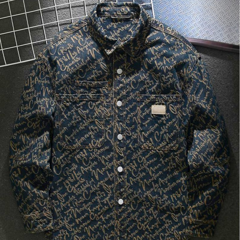 Denim Scripture Jacket - Art Meets Fashion